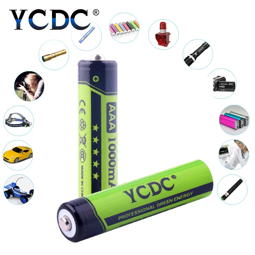 YCDC Лидер продаж! 4 шт YCDC 1,2 V AAA 1000 mAh ni-mh аккумуляторная батарея с батареей Helder Box EE6344