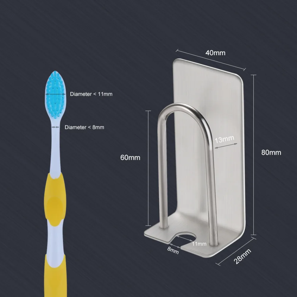 1X Нержавеющая Сталь Настенная подставка для зубных щеток на присоске крючок кружка зубная щетка Зубная паста держатель Органайзер аксессуары для ванной комнаты Набор