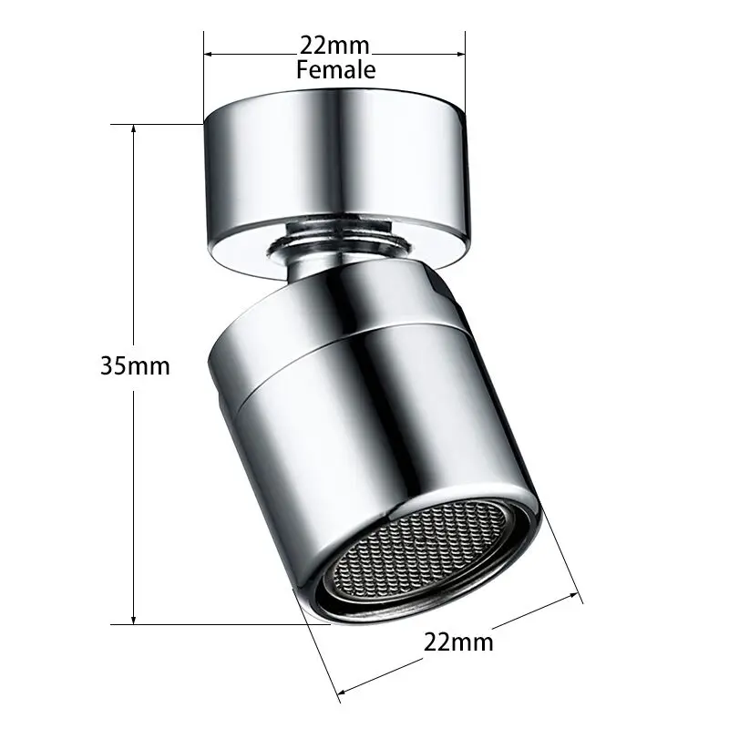 Smesiteli 360 градусов Поворотный кран аэратор воды Bubbler экономии кран для ванной комнаты Кухня биде кран фильтр сетки аксессуары - Цвет: 22mm Female