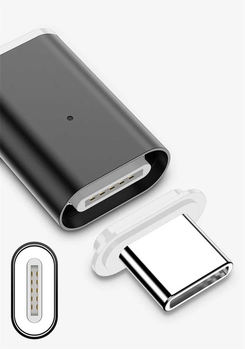 3A MAX Type C To Type-C Magnetic Adapter For Macbook SAMSUNG S10 Plus S10e s9+ OnePlus 6T 5 Fast Charging Magnet USB-C Connetor (10)