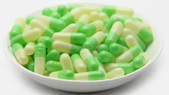 

1# 10,000pcs! Apple Green-Light Yellow colored capsule! hard gelatin empty capsules(,joined or seperated empty capsules size 1!)