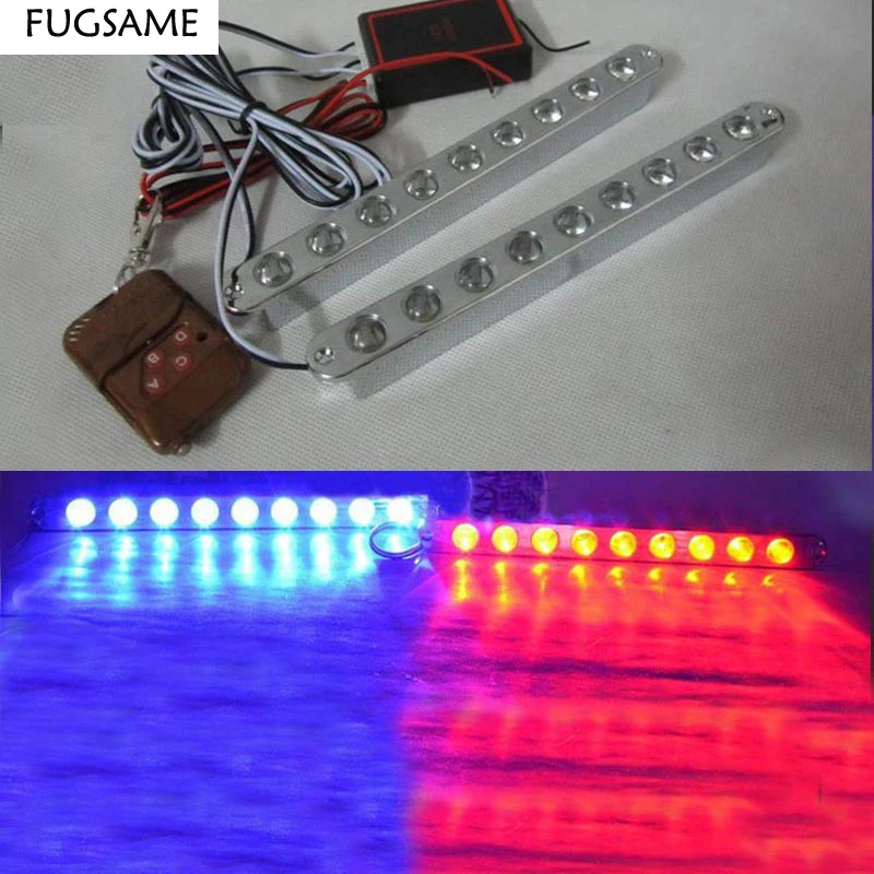 

FUGSAME free shipping 1pcs Ultra-thin type car led lamp flash lamp remote control wireless daytime running lights 9LED*2 18LED