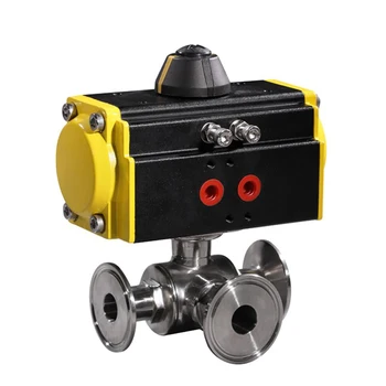

Tri Clamp DN20 Sanitary Pneumatic 3 Ways Ball Valve Double Acting 3/4 inch Stainless Steel 304 Pneumatic Valve T Port L Port