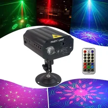 LED Club Disco DJ Party Light Red Green Laser Projector Lights with 16 Patterns Sound Control LED Xmas stage Projector Light 4pcs stage light led disco light 10w dj laser projector mercury lamps festival bar club party disco strobe lights party lights