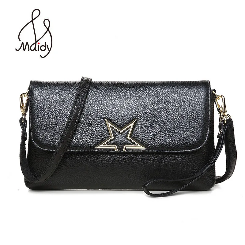 

Maidy Luxury Women Ladies Genuine Soft Cow Leather Handbag Envelope Clutch Messenger Shoulder Crossbody Wallet Bags High Quality