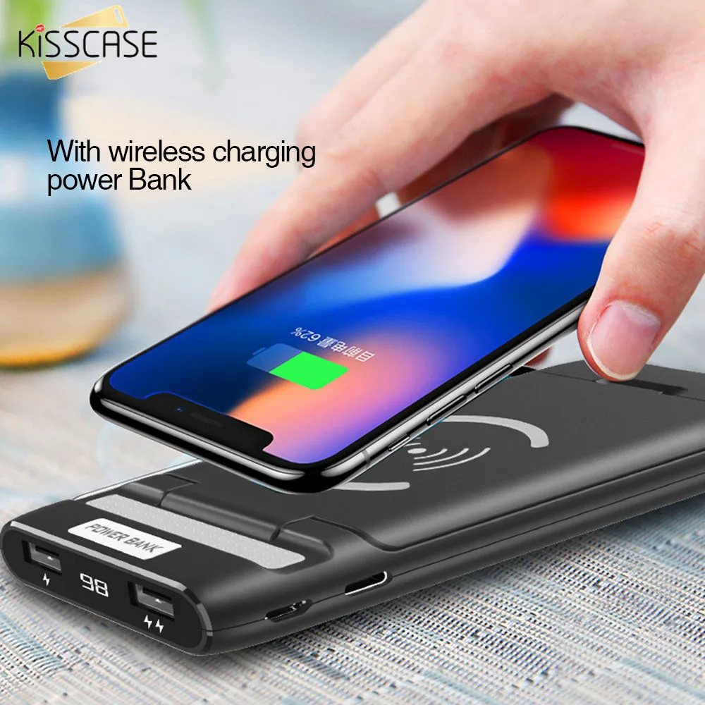 Портативный двойной USB порт беспроводной 10000 мАч Powerbank для iPhone 11 PRO max XR XS Samsung S9
