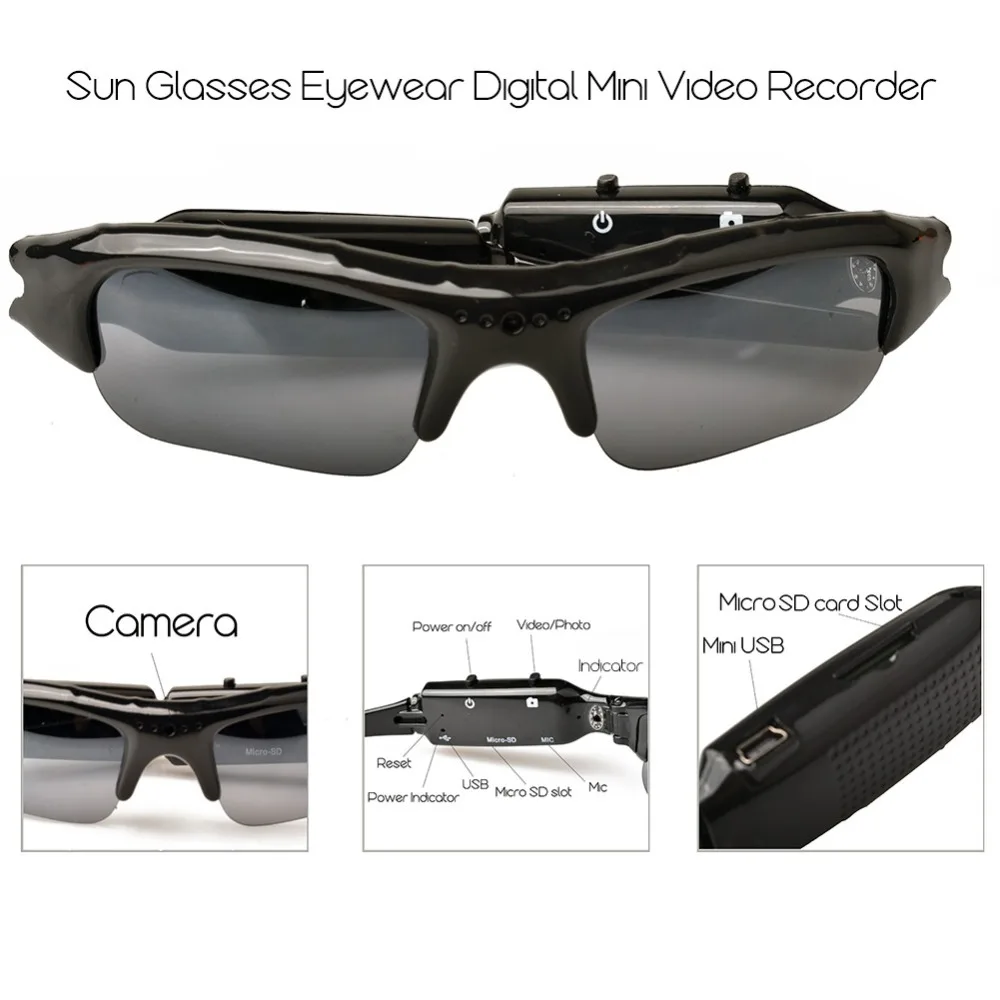 Ceny Lightdow Mini okulary przeciwsłoneczne okulary cyfrowy rejestrator wideo okulary kamera Mini kamera wideo okulary przeciwsłoneczne DVR