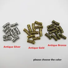 10 шт./упак. античное серебро/античное золото/античные волосы бронзового цвета оплетка dread дредлок бусины кольца трубки аксессуары около 4,8 мм отверстие