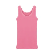 Летняя Новинка, кружевной женский жилет, хлопок, тонкая рубашка на лямках, Сексуальная Повседневная футболка без рукавов с круглым вырезом