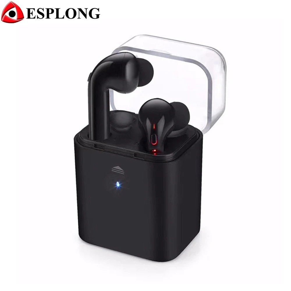 JRGK FUN7 Twins Bluetooth Headset Earbuds with Charging Box Hands Free Headphone Wireless Earphones for iPhone