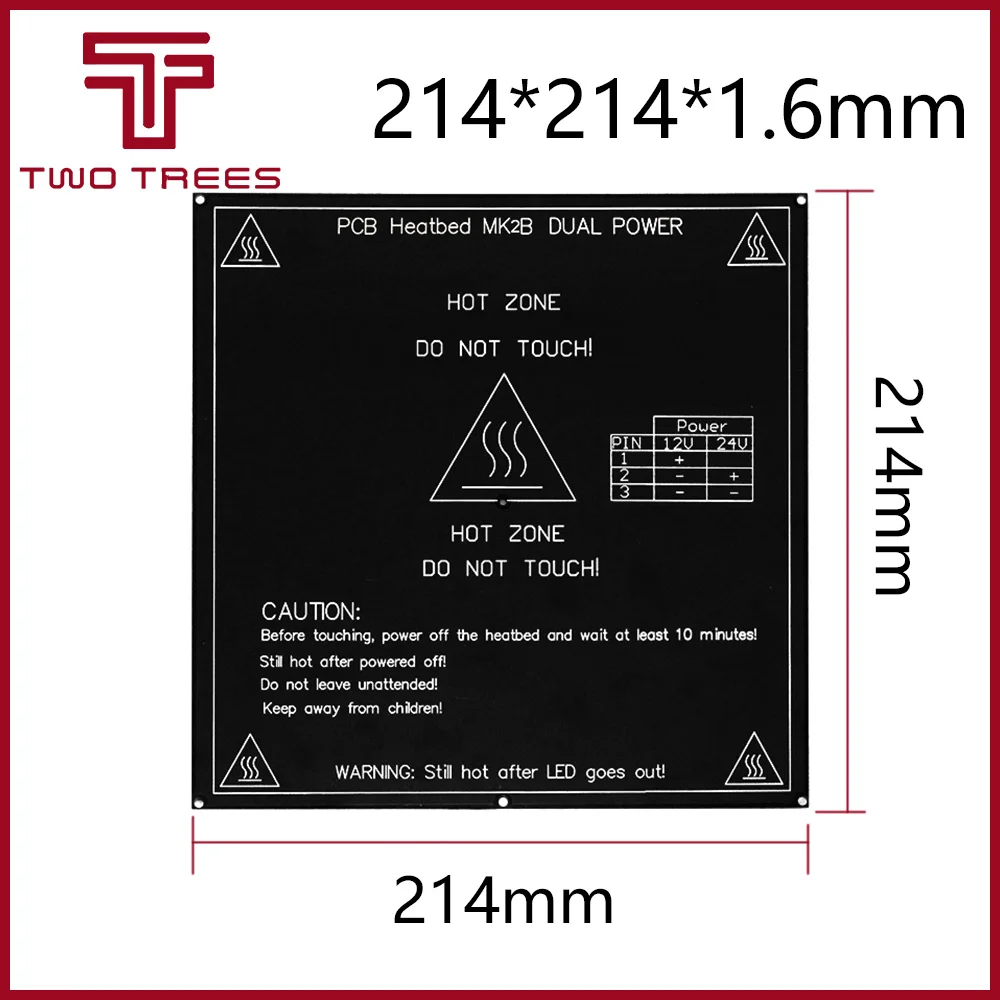 3D-принтеры pcb Heatbed MK2B кровать с мультфильмами горячая пластина для& Мендель MK2A MK1 12 V 24 V красный/белый/черный Цвет diy часть 214*214*1,6 мм