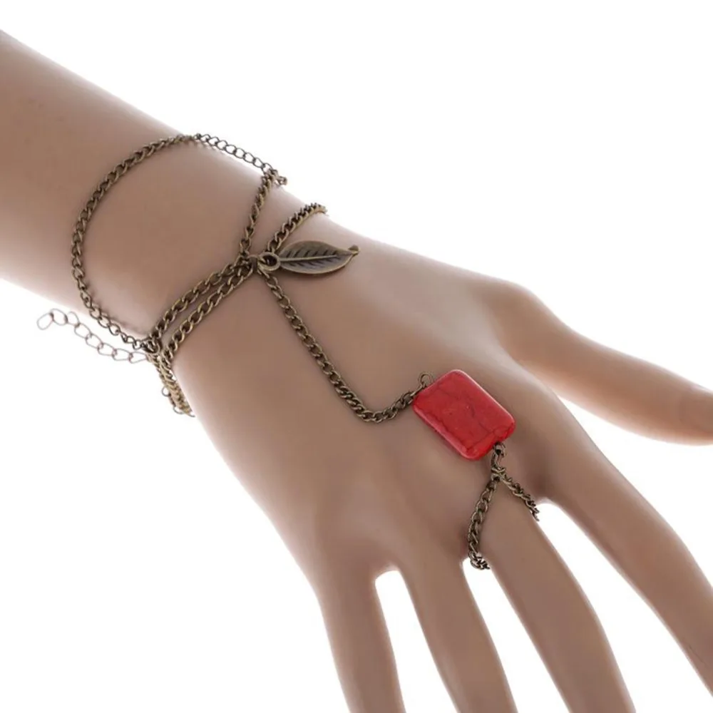 Fashion Chain Bracelet Drop Punk Silver Plated Women Metal Hand Harness