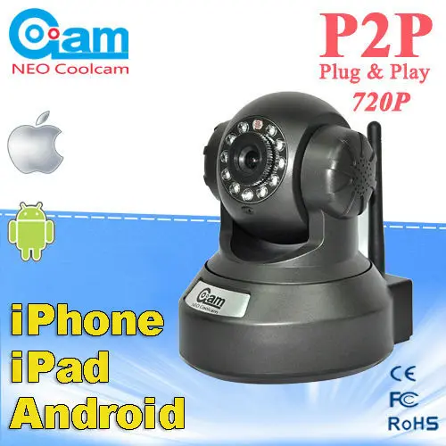 NEO Coolcam NIP-020OZX P2P Plug&Play 720P MegaPixel HD Wireless IP Camera with Pan/Tilt IR Night Vision and Support 32G TF Card neo coolcam hd 720p megapixel dome ip camera wifi pan tilt rotate p2p wireless support sd card ir night vision two way audio