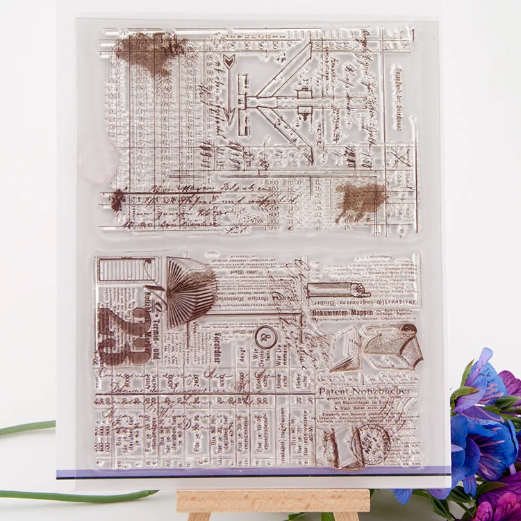 

scrapbook DIY vintage background 2pcs/set 14*18CM ACRYLIC clear STAMPS FOR PHOTO timbri SCRAPBOOKING stamp free shipping
