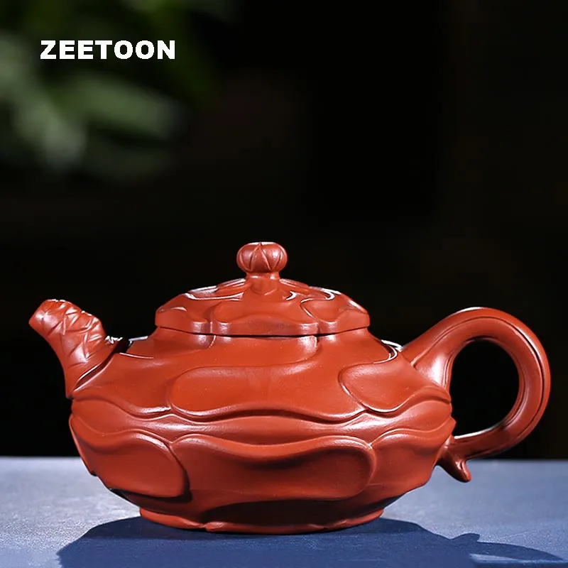 

320cc Authentic Yixing Teapot Chinese Health Purple Clay Boutique Wind Roll Pot Master Handmade Kung Fu Tea set Creative Kettle