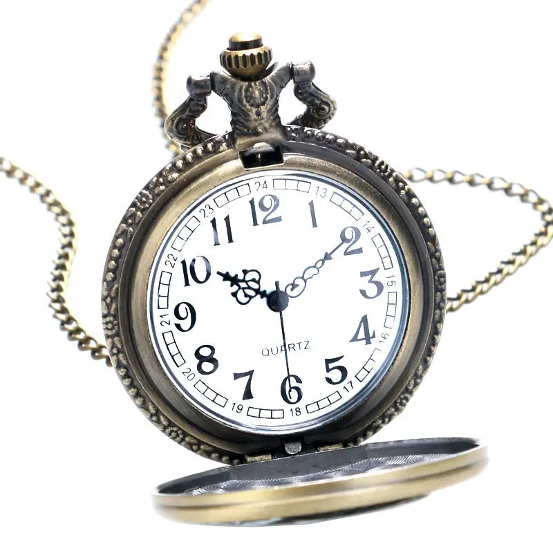 Прохладный бронзовый петух Дизайн кварцевые фоб карманные Часы с Цепочки и ожерелья Цепь для Для мужчин Для женщин Reloj De Bolsillo Montre де Пош