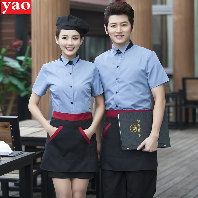 Fast Food Restaurant Uniforms Shirts Summer Short Sleeve Catering