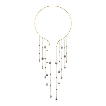 

BALANBIU Black CCB Beads Hyperbole Long Tassel Women Torques Necklace 2019 Fashion Special Design Jewelry Wholesale