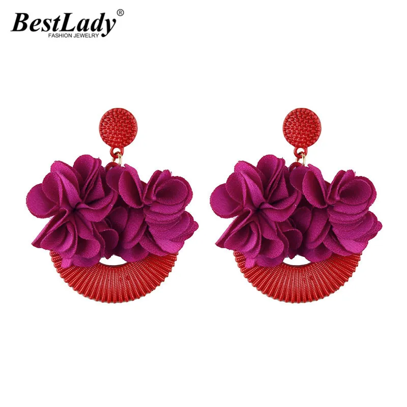 

Best lady New Fashion Flower Drop Earrings For Women Pendant Statement Earrings Jewelry Wholesale Charm Dangle Drop Earrings