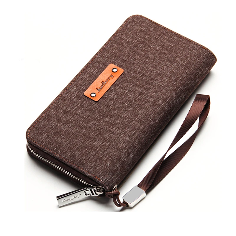 0 : Buy Large Capacity Men&#39;s Canvas Zipper Wallets Men&#39;s handy portfolio Fashion ...