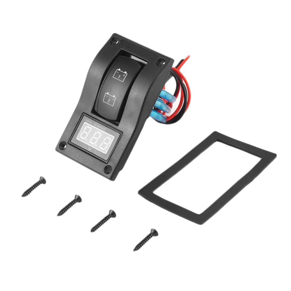 12V светодиодный двойной цифровой вольтметр батарея тестовая панель кулисный