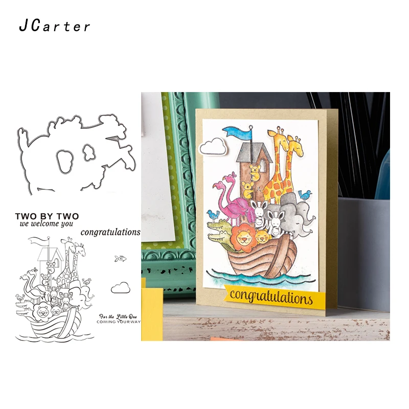 

JC Rubber Stamps and Metal Cutting Dies for Scrapbooking Craft Animal Sailboat Die Cut Clear Stamp Card Make Stencil Decor Album