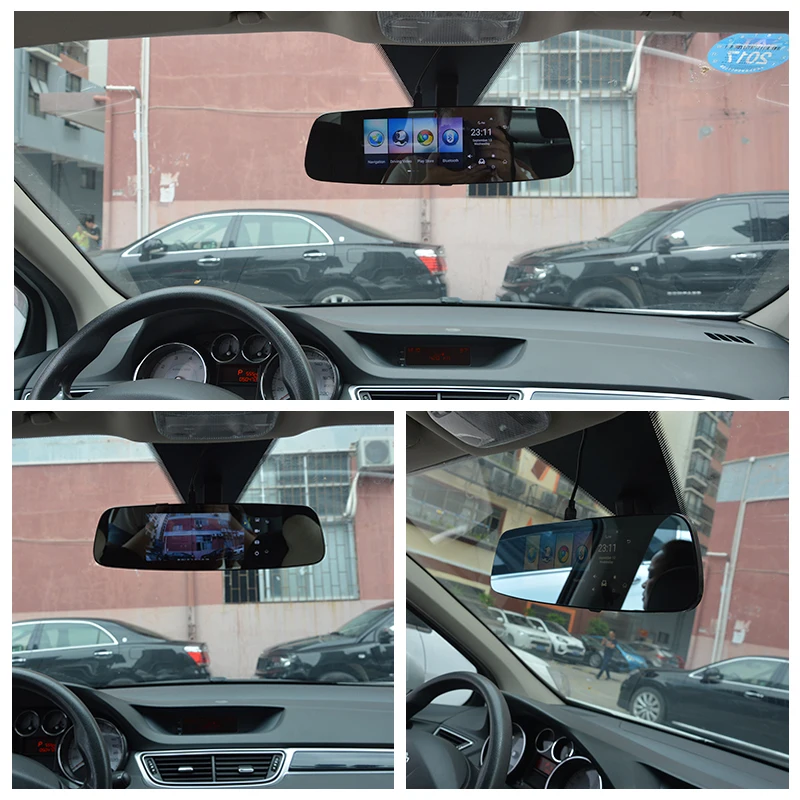 AWESAFE 4 г зеркало видеорегистратор Android 7 &quotTouch Remote Monitor Зеркало заднего вида gps Navi FHD