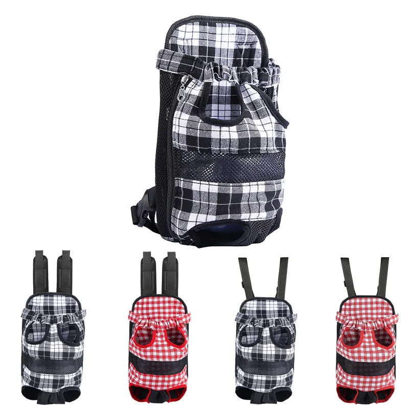 Модная клетчатая Сетчатая Сумка для собак, дышащая уличная переноска для поездок, рюкзак для маленьких собак, кошек PB764