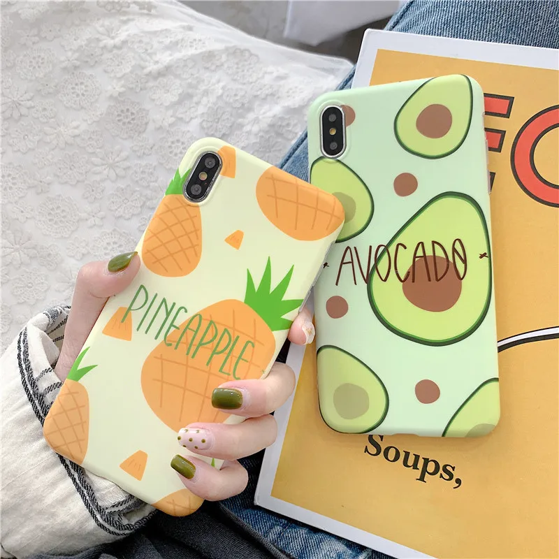 

Fresh avocado pineapple phone cases for iphone 6 6s 7 8 Plus For iphone X XS Max XR Summer fruit soft tpu case cover