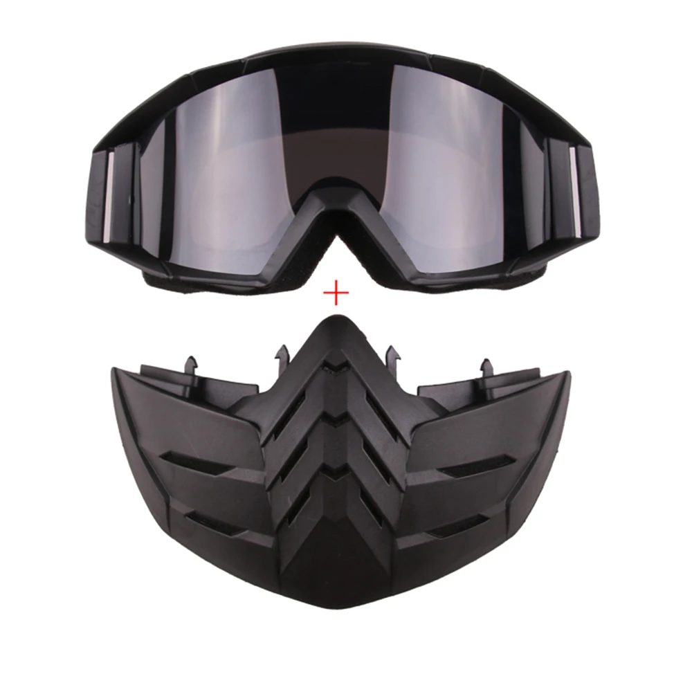 Open Face Helmet Windproof Motorbike Sunglasses with Mask Goggles