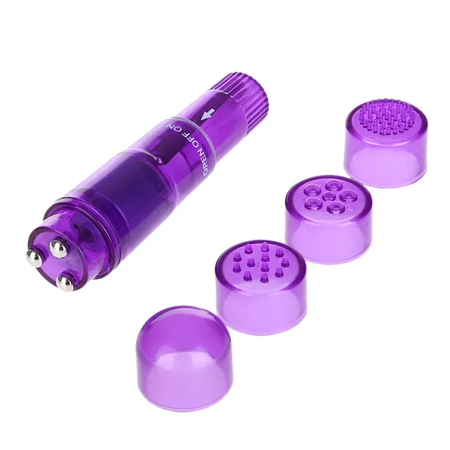 1pcs 4 Interchangeable Tips Waterproof Mini Body Massager Relieve Stress Travel Pocket Rocket Vibrator Sex Toys 1pcs 4 Interchangeable Tips Waterproof Mini Body Massager Relieve Stress Travel Pocket Rocket Vibrator Sex Toys