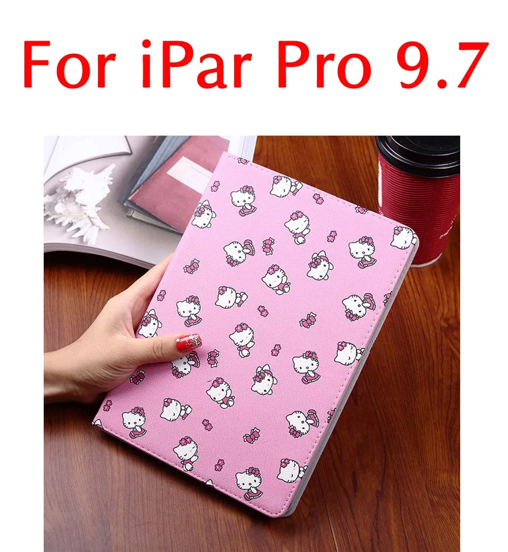 Чехлы для iPad Pro 10,5 Pro 9,7 ударопрочный чехол для планшета hello kitty с кошкой из мультфильма Модный чехол для планшета ST16 - Цвет: Pink Kitty pro9.7