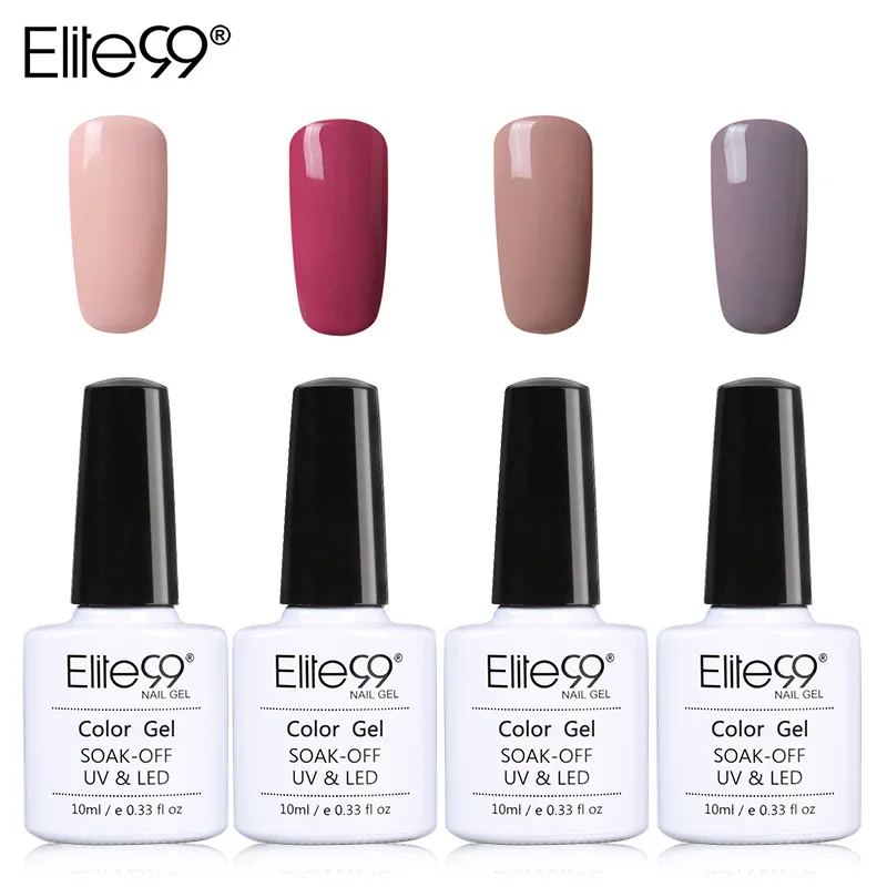 Elite99 4 шт./компл. 10 мл, нюдовый Цвет серии Гель-лак для ногтей Nail Art био-Гели Soak Off Гель-лак, Длительное Действие, арт Полировочный Гель для маникюра