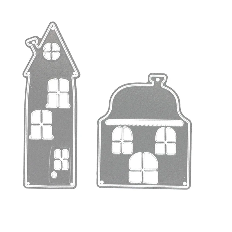 

2Pcs/Set Small House Metal Crafts Cutting Dies Stencils Photo Album Embossing Paper Cards DIY Scrapbooking Decor Craft