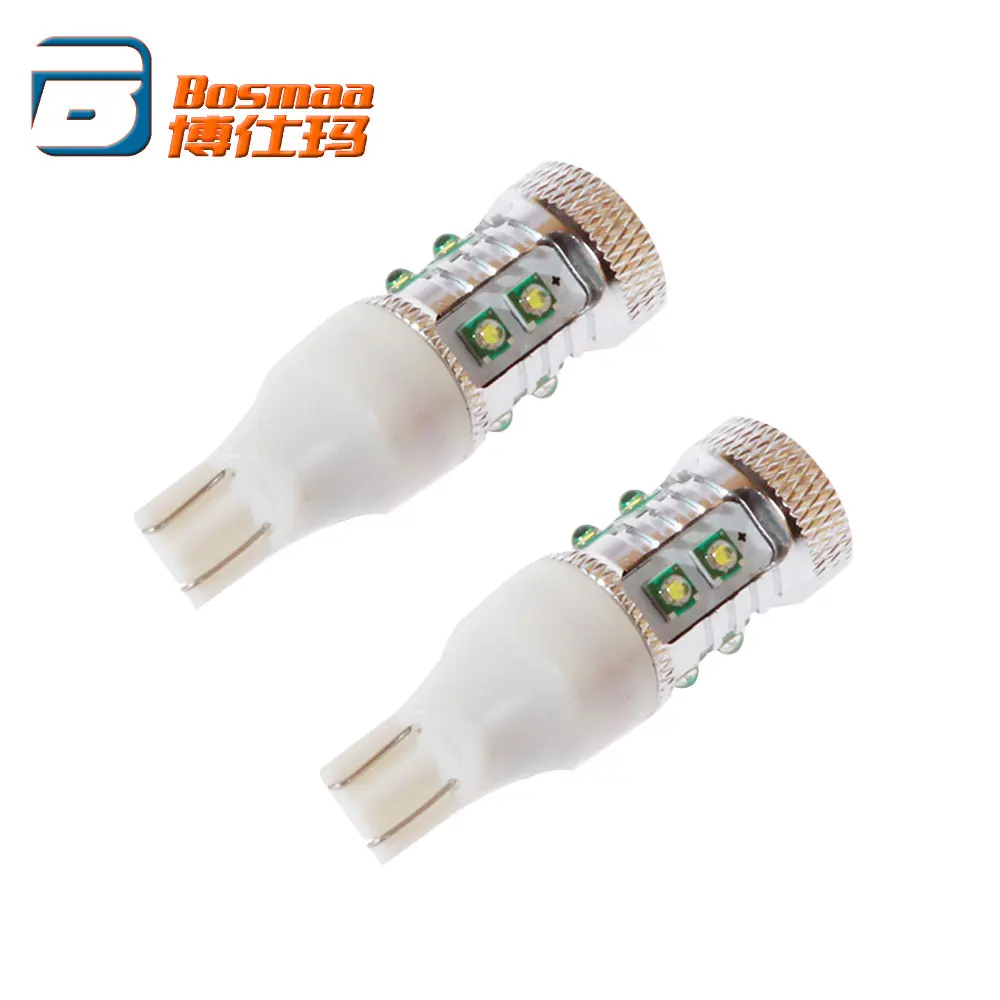 

2PCS BOSMAA Hight Power T15 50W with original Chips Car Led Backup Reverse Light Turn Light Tail Bulbs