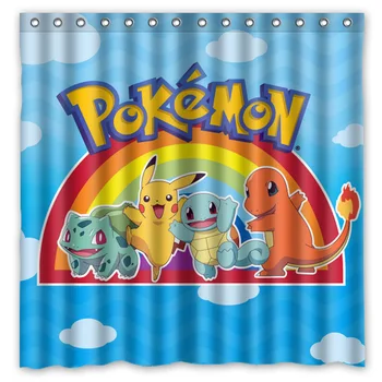 

pokemon go waterproof&mildew proof thicken Polyester Fabric shower curtain/bathroom&bath curtains, 180*180cm