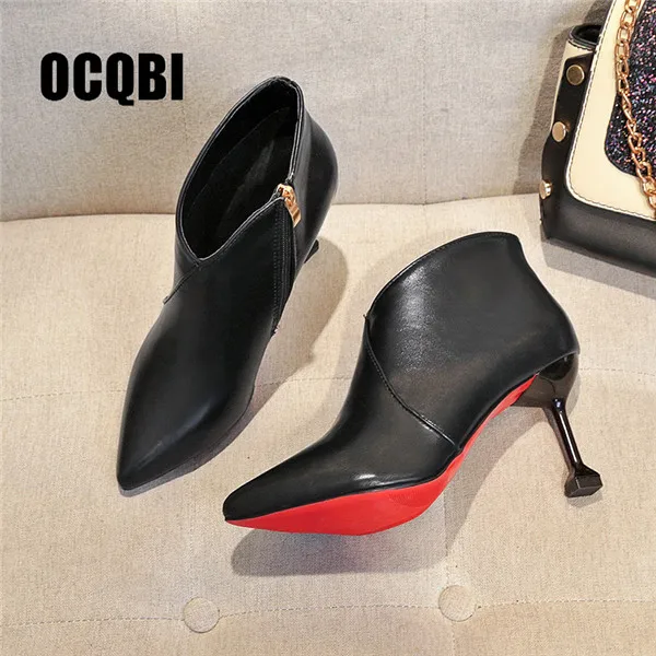 red bottom ankle booties