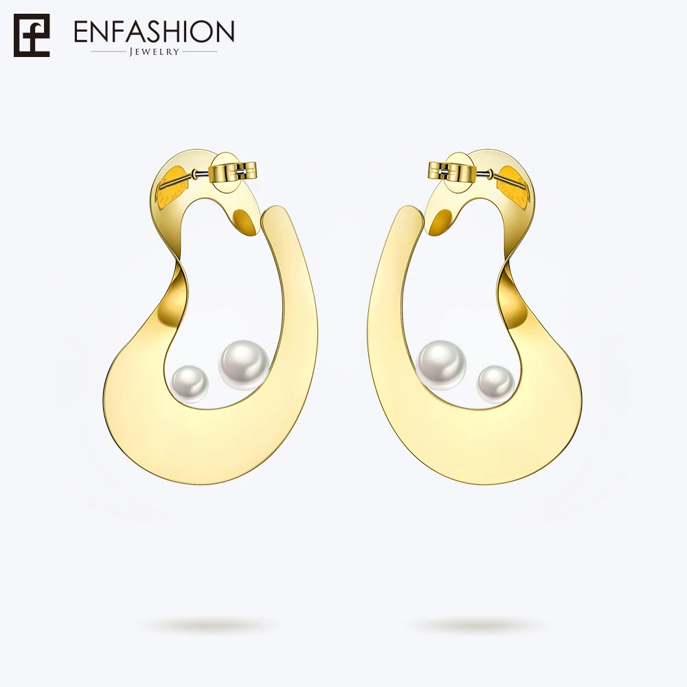 Женские серьги капли Enfashion с геометрическим жемчугом модные ювелирные изделия