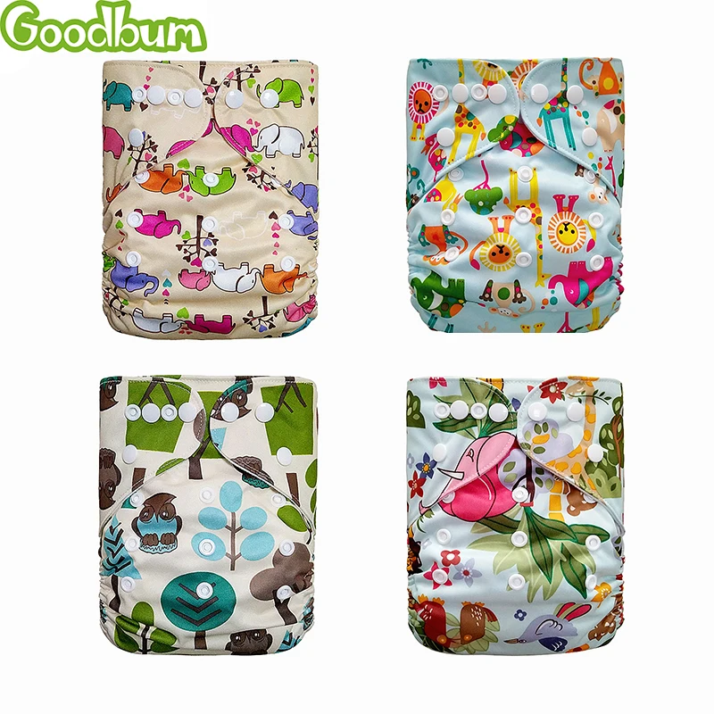 

Goodbum Reusable Nappies Leak Proof Washable Cloth Diaper Cover Printing Waterproof Newborn Baby Potty Training Pants 1PC 2018