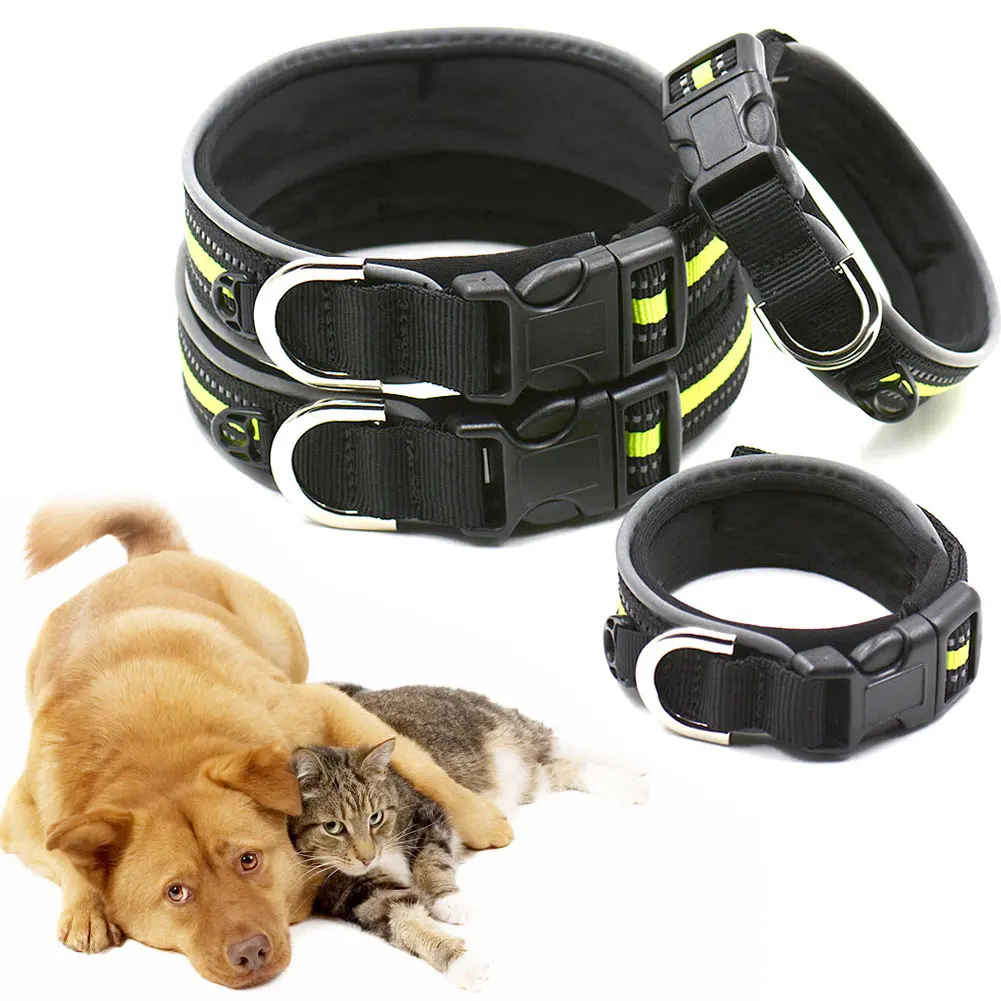Pet Collar With Reflective Strip Nylon Cat Dog Night Safety Comfortable