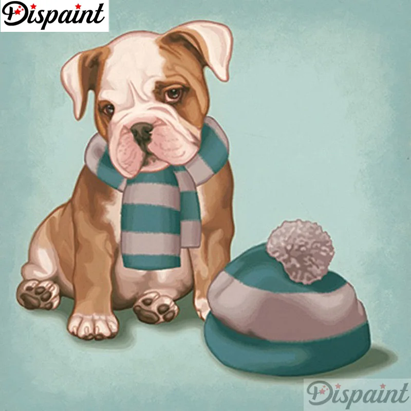 

Dispaint Full Square/Round Drill 5D DIY Diamond Painting "Dog hat" 3D Embroidery Cross Stitch 5D Home Decor A12299