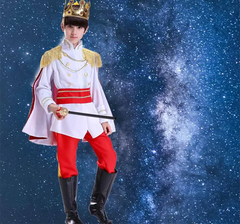 Children's New Year's Costumes Boys Prince Cosplay Halloween Christmas Kids Leader King Clothes With Crown Scepter Cloak Sets Children's New Year's Costumes Boys Prince Cosplay Halloween Christmas Kids Leader King Clothes With Crown Scepter Cloak Sets