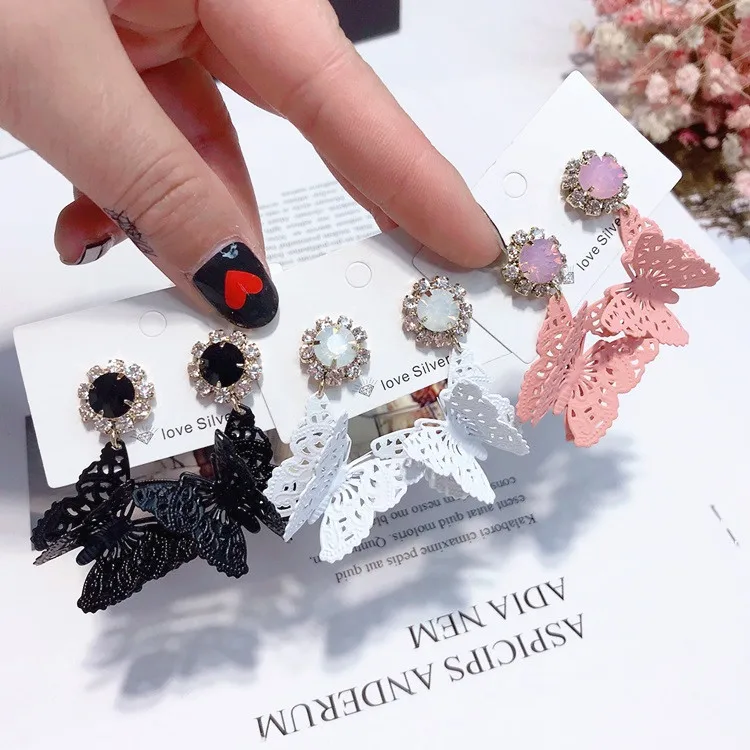 hollow butterfly earring Hypoallergenic fadeless fashion jewelry stud earrings women Christmas gift