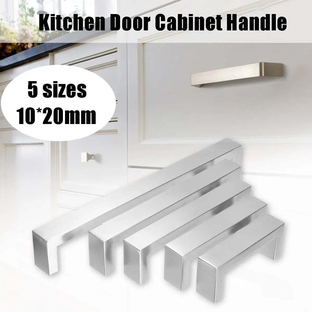 1pcs Silver Kitchen Cabinet Handles Door Knobs Stainless Steel
