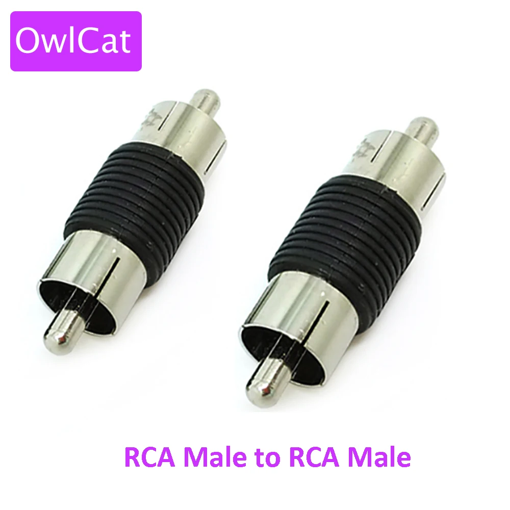 OwlCat 2 шт. прямой AV RCA штекер RCA Мужской кабель Разъем для видеонаблюдения IP Camea Аудио Микрофон подключение