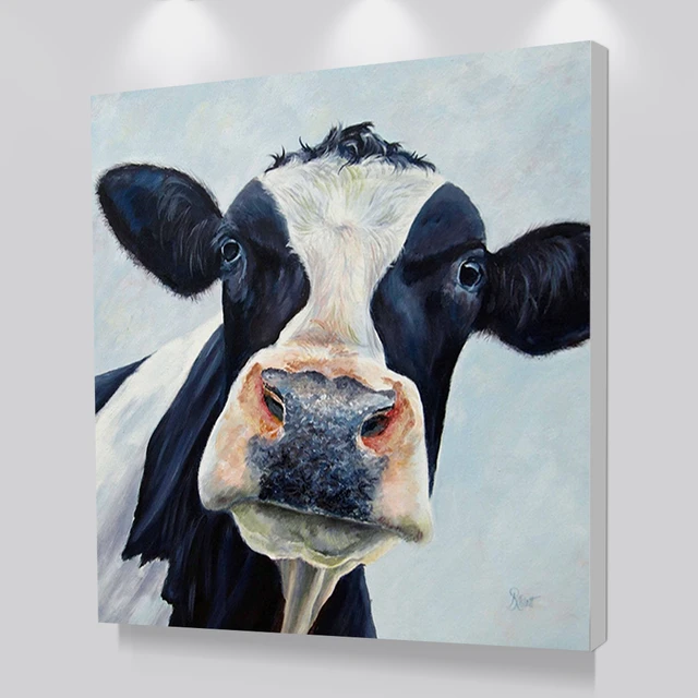 Modern Cute Cow Wall Art Picture Printed Canvas Oil Painting On Prints  Dropshipping Cheap Posters Prints For Living Room - AliExpress