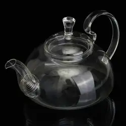 800 мл высокая хвостовик чайник ясно Стекло термостойкие Чай pot Infuser цветок зеленый лист Чай Pots