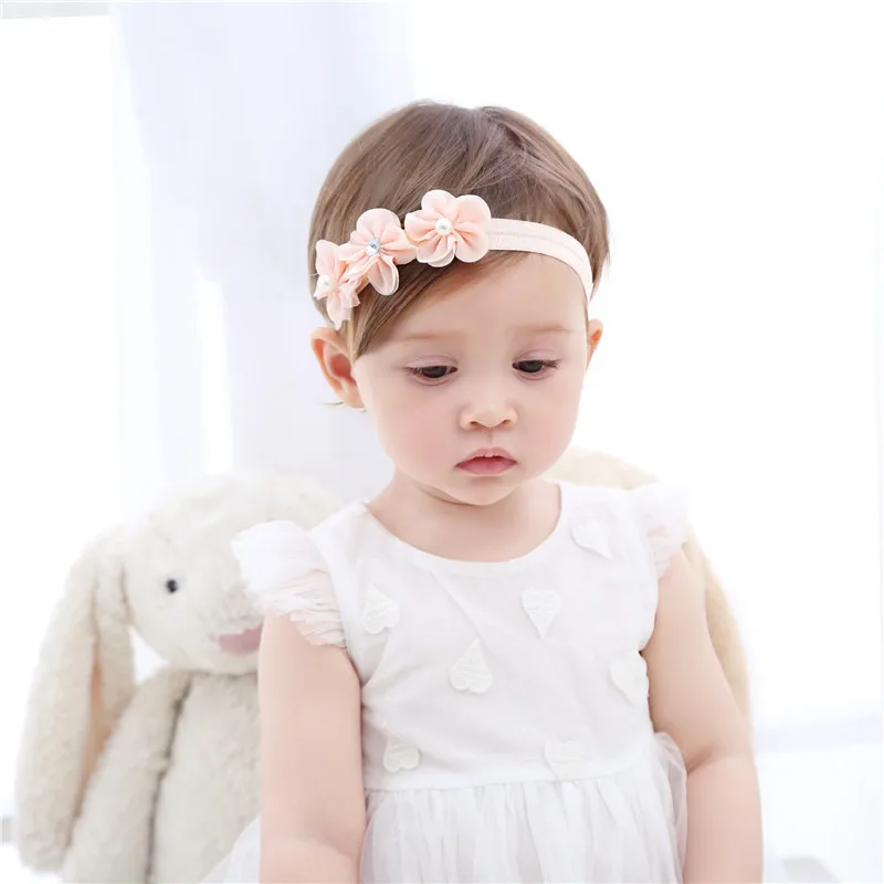 Кружевная Детская повязка на голову с цветами; эластичная повязка принцессы с цветочным рисунком для маленьких девочек; Детская повязка на голову; аксессуары для волос