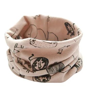 

New Autumn Winter Boys Girls Baby Patterned Cartoon Animal pattern Scarf Cotton O Ring Neck Scarves Christmas Party gift