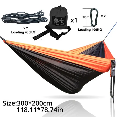 Двойной гамак кемпинг выживания гамак 300*200 см парашют ткань Портативный двойной человек для отдыха на открытом воздухе Йога палатка гамак - Цвет: 19